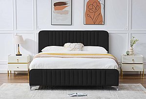 מיטה זוגית מעוצבת דגם פנינה שחור כולל מזרן מתנה מיטה זוגית מעוצבת דגם פנינה שחור כולל מזרן מתנה